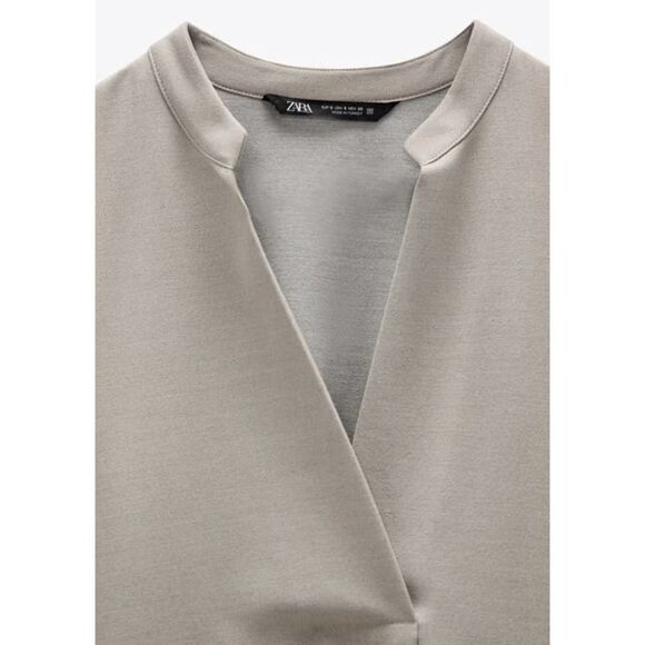 ZARA OVERSIZED SHIRT GREY NEW - Picture 7 of 8